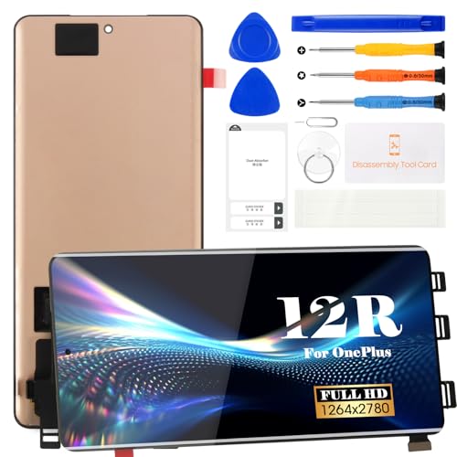 Original for OnePlus 12R Screen Replacement for OnePlus 12R LCD Display for 1+12R CPH2609 CPH2585 CPH2611 Digitizer Touch Screen Assembly Repair Kits (Black, Without Frame)