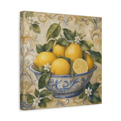 Toile citrons jaunes rétro pour réveiller la déco du coin petit-déjeuner
