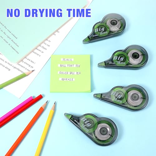 Image of Yexiya 100 Pcs Correction Tapes Original Correction Wide Eraser Applicator Easy to Use Applicator Translucent Tapes Shows for Office Note Journal Scrapbooking, 0.2 Inch x 39.4 Feet