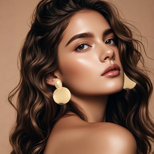 Gold Statement Earrings for Women Large long Gold Geometric Drop Earrings Trendy Twisted Earring Jewelry3