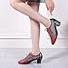Women Latin Dance Shoes Rubber Sole Non-Slip Mesh Breathable Fashion Lace-up Dance Shoes Tango Waltz Salsa Modern Dance Professional Performance Dance Shoes (Color : Black and Red-5CM/1.96In, Size :