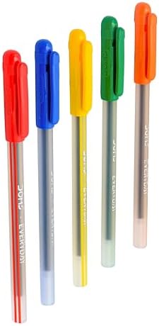 Doms Everyday GL Ball Point Pen Jar Pack | Tip Size 0.6 MM | Light Weight With Leak Poof | Comfotable Grip For Smudge Free Writing | Blue Ink, Pack Of 100 Pens