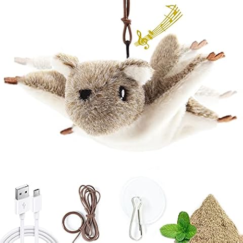 Vealind Cat Toys Hanging Door Flapping Flying Mouse Electronic Kitten Toys Interactive, USB Rechargeable Kitty Play Chase Exercise Cats Toy Cover
