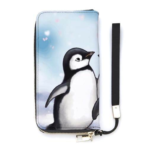 Portafoglio minimalista da uomo I Love Penguins portafoglio bifold con stampa carino da viaggio da donna I Love 20 x 10.5 cm moderno