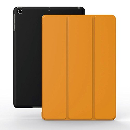 KHOMO iPad mini 4 Case - Dual Series - Ultra Slim Orange Black Cover with Auto Sleep Wake Feature for Apple iPad mini 4th Generation Tablet