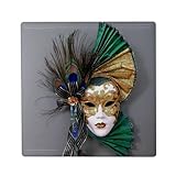 DÉCORATION UTILE : Joignez l'utile à l'agréable. En plus d'habiller votre frigo avec le design Carnaval de Venise Masque Blanc Vert et Or, cet aimant est suffisamment puissant pour maintenir vos listes de courses, photos, cartes postales ou dessins d'enfants bien en vue.