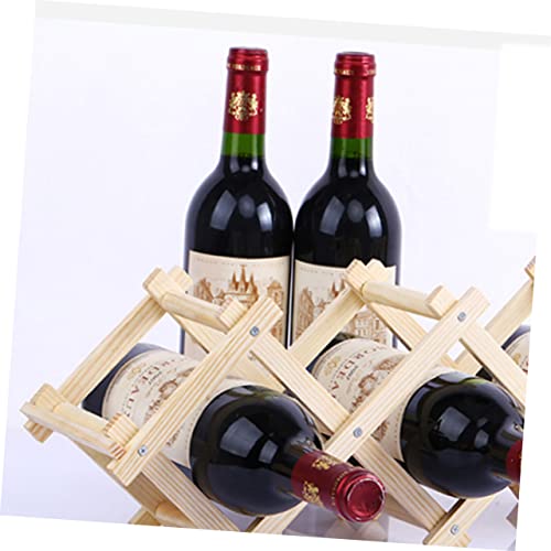 Soporte para botellas de vino plegable de madera maciza miniatura 5