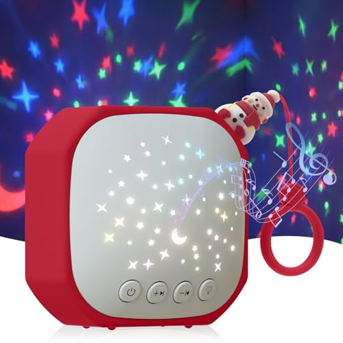 Image of Portable Sound Machine Baby with Star Projector | White Noise Sound Machine for Sleep | Baby Noise Machine with Hook for Children's Bedroom, Travel, Car, Christmas Holidays Gifts (Snowman)