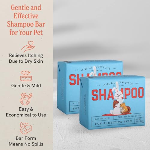 Image of J.R.LIGGETT'S Small Animal Shampoo Bar, Natural Cleansing Bar for Rabbits, Guinea Pigs, Ferrets, and Small Pets, Gentle Hypoallergenic Formula, Detergent-Free, 3.5 oz