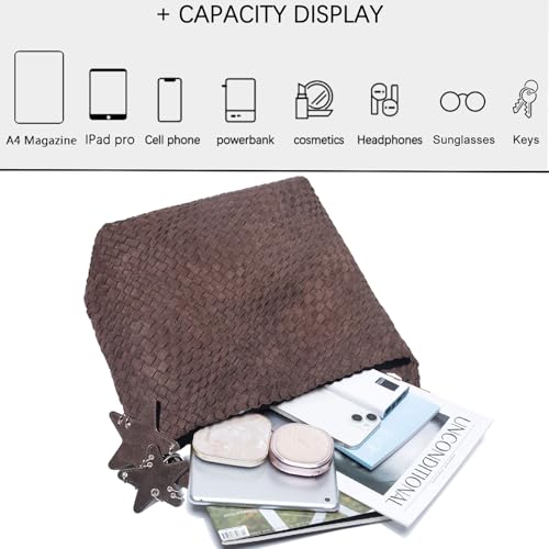 Image of Woven Tote Bag for Women, Shoulder Handbags, Beach Hobo, Handwoven Satchel Underarm Bag, Top-Handle Bag With Purses