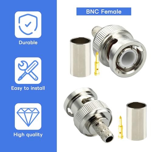 Kit 10 unidades conectores BNC macho y hembra miniatura 4