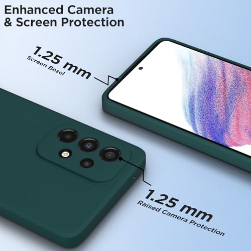 Image of Outlouders Back Cover for Samsung Galaxy A53 5G | Camera Protection | Durable Soft Matte Silicone Bumper Case (Green)