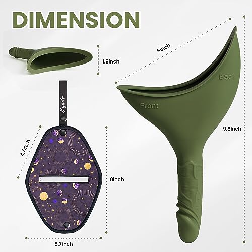 Rquite Female Urinal Pee Cloth Set, Portable Urinal for Women, Reusable Pee Funnel & Rag, Silicone Female Urination Device with Discreet Storage Bag, She Pee Cup for Women Stand to Pee, Funny Gag Gift - Thumbnail 4