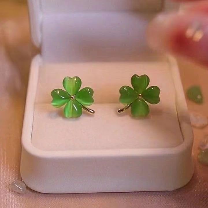 St. Patrick's Day Shamrock Stud Earrings Green Clover Holiday Earrings St. Patrick's Day Accessories Green Jewelry Gift - Image 2