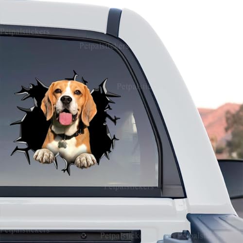 Image of Cute Dog Stickers for Car Window Decals Waterproof Funny Sticker (Beagle Window Decals)