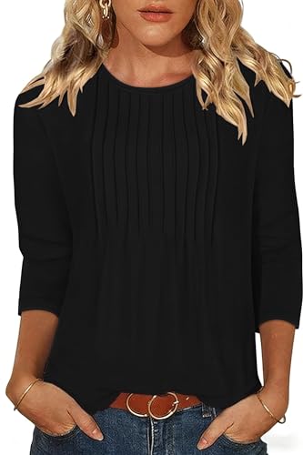 rosemia Womens Tops 3/4 Length Sleeve Blouses Dressy Casual