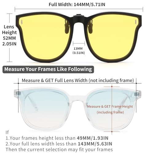 Image of FEISEDY Polarized Clip On Sunglasses Over Prescription Glasses Men Women Fit Flip Up B4177