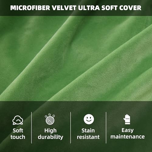 HABUTWAY Bean Bag Chair 3Ft Luxurious Velvet Ultra Soft Fur with High Rebound Memory Foam Bean Bag Chairs for Adults Plush Lazy Sofa with Fluffy Removable Sponge 3' (Lime)