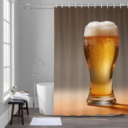 Rideau Douche 150x200 Bière polyester imperméable avec œillets pour baignoire