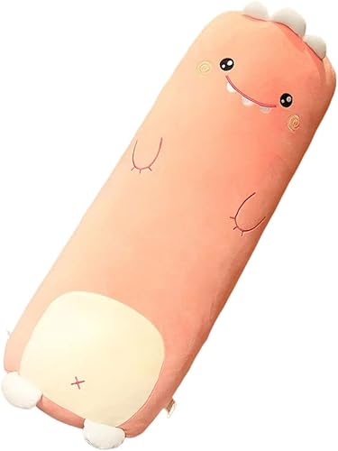 Almohada larga de felpa con bonito diseño de dibujos animados, suave y larga, regalo para niños y niñas (dinosaurio, 39.3 pulgadas)