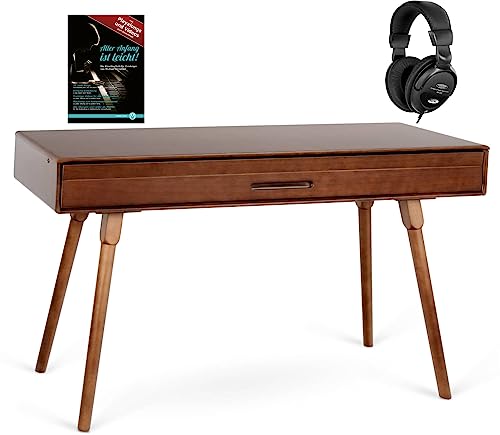 Classic Cantabile Dp-730 Wn - Pianoforte Digitale Set 88 Tasti Pesati Tastiera Ponderati Azione Del Martello - Tavolo Con Pianoforte Elettrice Incorpo