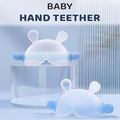 Image of StarAndDaisy Soft Baby Teether and Teeth Rattle Ball Toys for Infants & Toddlers (Bear - Blue)