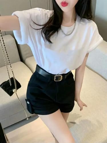 Women White Black Retro Casual Fashion Trendy Metal Square Pin Buckle Leather Belt For Jeans4