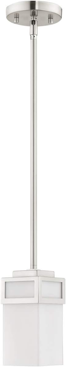 Weekly Top Sale Livex Lighting 40191-91 Harding Brushed Nickel 1 Light Mini Pendant, Medium