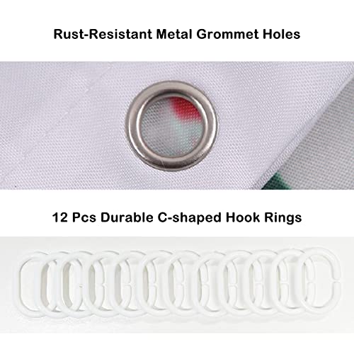 Fablus Retro Boho Rainbow Shower Curtain For Bathroom, 72" W X 72" L Vintage Sunset Shower Curtain, Abstract Colorful Pop-Art Shower Stall Decor, Durable Fabric Shower Curtain With Hooks #TOP3