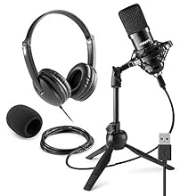 Complete USB condenser microphone kit delivering studio-quality audio for podcasting, streaming and home vocal recordings, providing professional results without needing extra audio hardware. Plug-and-play USB design connects directly to Windows or M...