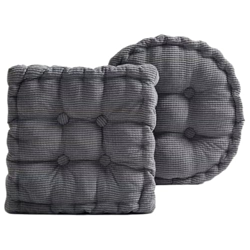 Coussin de sol en velours côtelé 40x40 cm lot de 2 carrés et ronds XJBTBA