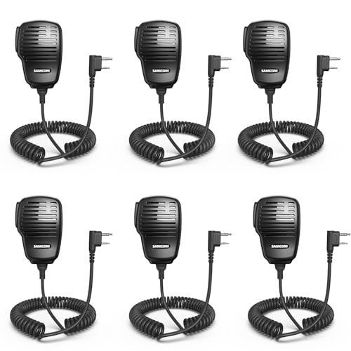 Image of SAMCOM IP67 Waterproof Speaker Shoulder Police Mic for Two Way Radios | Remote Handheld Speaker Police Microphone with 3.5mm Audio Rotating Clip for SAMCOM FPCN30A FPCN10A Walkie Talkies