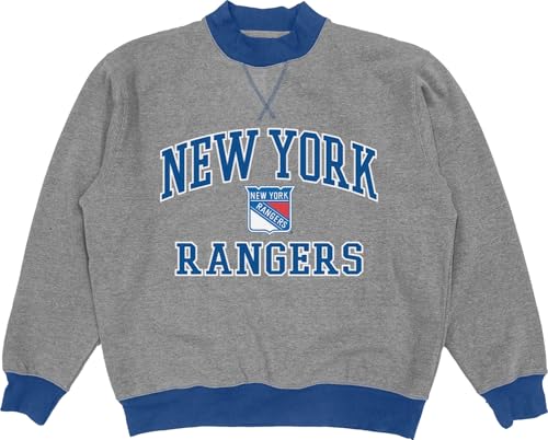 Blue 84 Standard NHL Officially Licensed Mock Crewneck Sweatshirt Twill Embroidery, Graphite by Blue 84 - Used condition - US$50.41