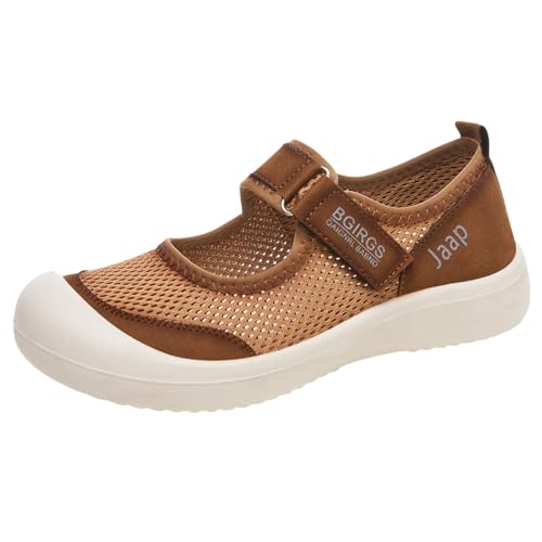 Women's Mary Jane Flats Mesh Breathable Non Slip Dressy Casual Flats for Women Comfortable Lightweight Walking Shoes