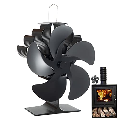 Ventilateur de Cheminée | Ventilateur de poêle à granulés domestique | Ventilateurs thermiques, aucune électricité requise, fonctionnement silencieux avec circulation d'air chaud, accessoires Handig