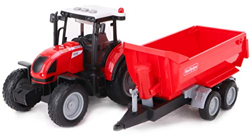 Toyland® 37cm Roter Traktor & Anhänger mit Licht & Ton - Farmspielzeug – Bild 6