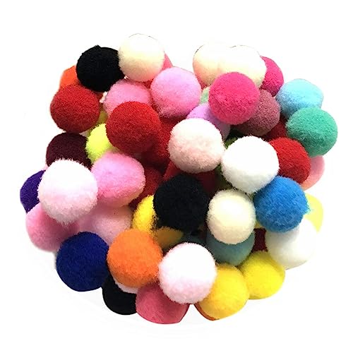 Tachiuwa 100 Pçs Pompons Cores Sortidas Bolas Pompons Cores Brilhantes Mini pompons Bolas Bolas para
