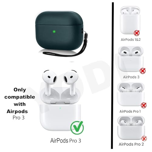 Image of YODI Case Cover for Airpods Pro|Pro 2|Airpods Pro 3|Airpods 4 Pouch, Silicone Cases with Cleaner Kit 360 Drop Protection,Shock-Resistant ((Leather-Green), Airpods Pro 3 (2025))