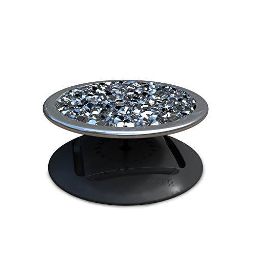 nuckees – The only Phone Grip & Stand with Collapsible Magnetic-Lock, 4-Way Horizontal and Vertical Stand and Patented SnugHug Technology to t Any Size Hand – White Diamond Cluster