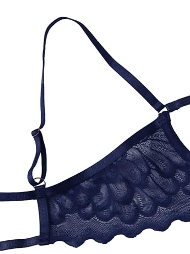 Image of Lilosy Sexy Underwire Floral Lace Sheer Lingerie Set for Women See Through Bra and Panty 2 Piece