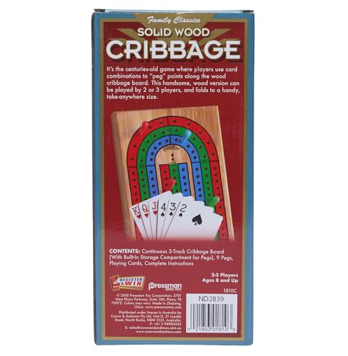 Family Classics Cribbage tablero de madera sólido con compartimento miniatura 4