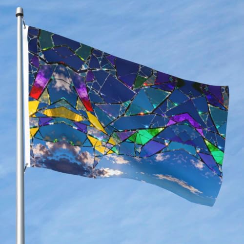 Drapeau extérieur double face en polyester résistant avec œillets