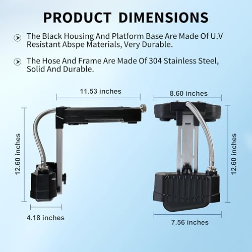 uueeGo 2025 Upgrade Auto Swimming Pool Water Leveler, Newest Pool Leveler Auto Filler, Automatic Pool Water Filler, Never Overfills The Pool, Suitable for In Ground and Above Ground Pool, Darkgray - Thumbnail 2
