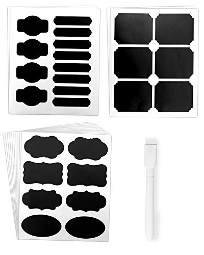 ONME Premium Reusable Adhesive Chalkboard Stickers (48 pcs)