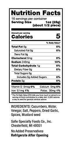 Safie Foods Hand-Packed Deli Style Dill Pickles, 2-Pack, 26 Oz. Jars (Hot & Spicy Dill) #TOP1