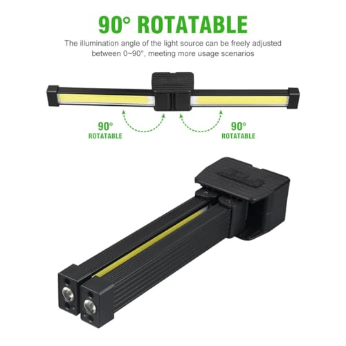 Image of Gym Lamp for Posing, Portable The Magnetic Gym with Hanging Hook, Rechargeable 7th Gear Dimming Posing Lamp with 180 Degree Folding, Posing Gym Lamps for Camping, Photography, Selfie (Black*1)