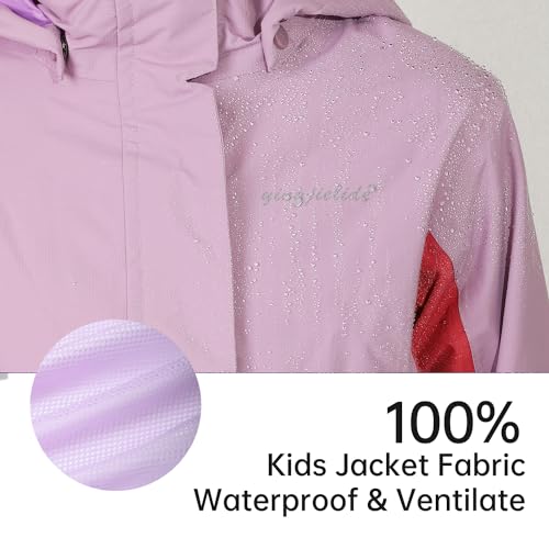 Image of YINGJIELIDE Boys Girls Waterproof Rain Jackets Kids Easy to Fold Windbreaker Lightweight Outdoor Hooded Raincoat
