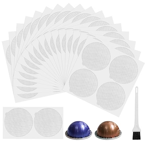 70 Pcs 60 mm Cápsula de Café Reutilizables, Capsulas Reutilizables Cápsula Café Acero Inoxidable, Cápsulas de Café Tapas de Papel de Aluminio Autoadhesivas Compatibles con Nespresso