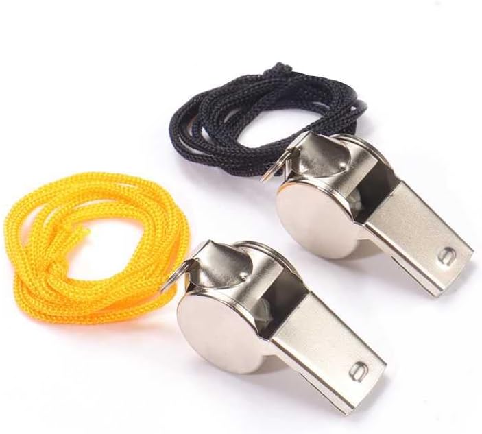 6 Metal Whistles with Lanyard, Football Referee Whistles, Sports Goods, Special for Kids Entertainment Games
