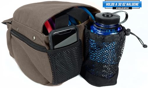 Rogue Iron Disc Golf Satchel Bag- Sling Tote Bag for Frisbee Golf - Holds Up to 14 Discs, Large 32oz Water Bottle, and Accessories V2 (14 Disc Gray) - Thumbnail 4